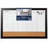 Quartet Magnetic Combination Dry Erase Calendar/Cork Board, 35 x 23, Black Wood Frame 79284